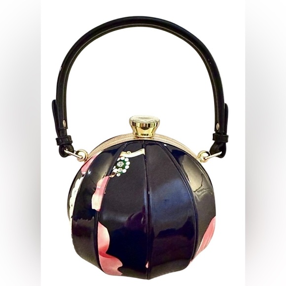 Floral and Gold Globe Statement Handbag - Picture 2 of 3